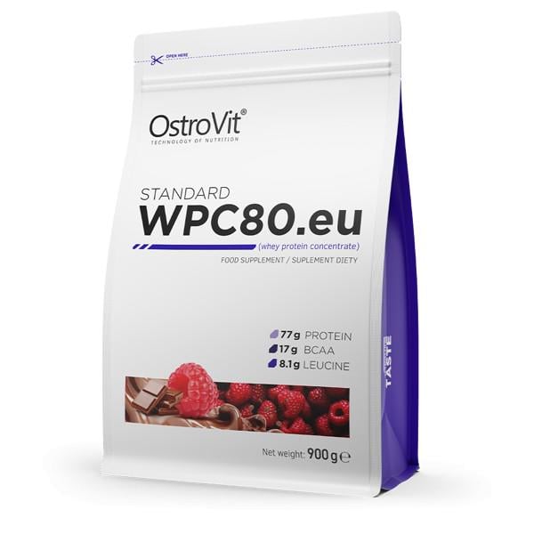 Протеїн OstroVit Standard WPC80.eu 900 г Шоколад/Малина