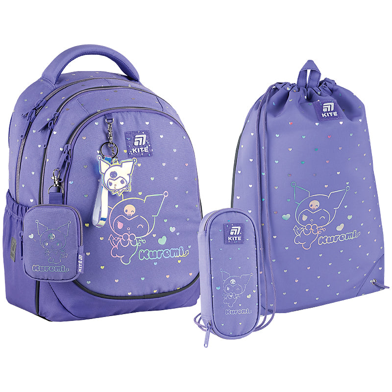 Школьный набор KITE Education Kuromi SET_HK25-700M рюкзак/пенал/сумка (4063276206848)