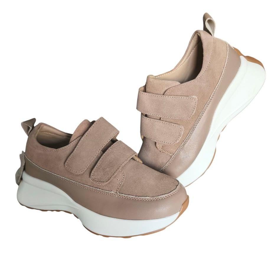 Кроссовки женские KDSL натуральная замша и кожа р. 38 Бежевый (С796-37)