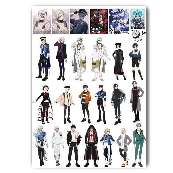 Стикеры аниме Визуальная тюрьма А3 лист (stik_179)