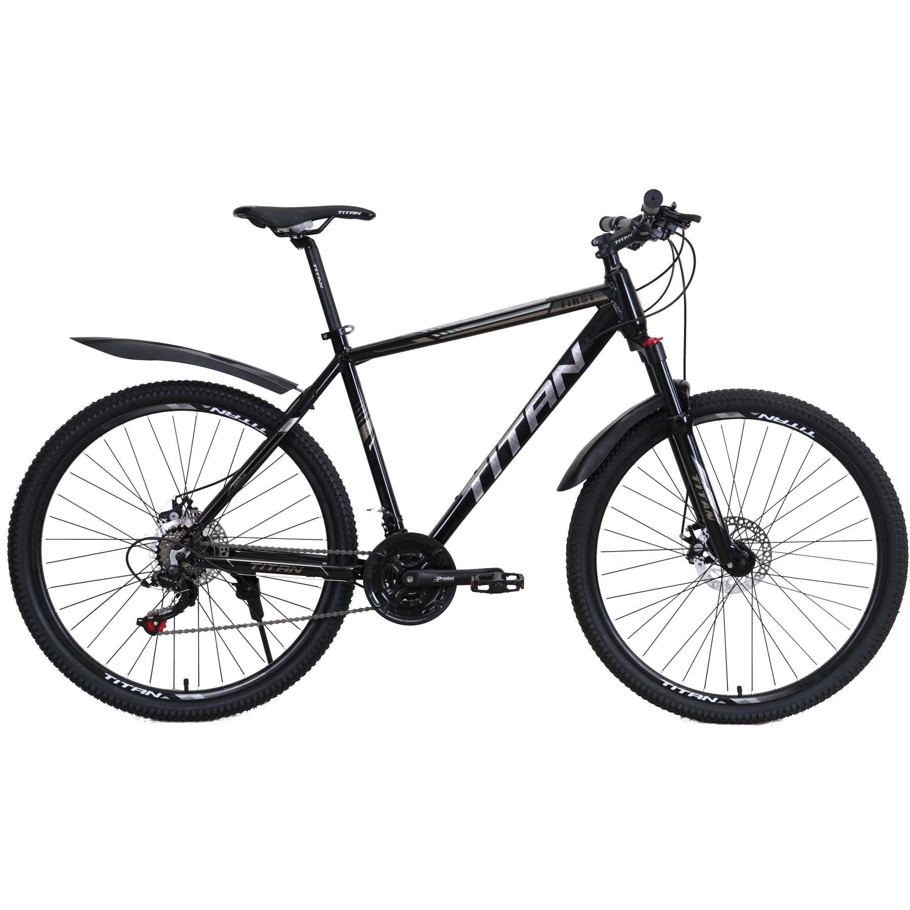 Велосипед горный Titan First 27,5" 20" Черный/Серый (a93fc2af)