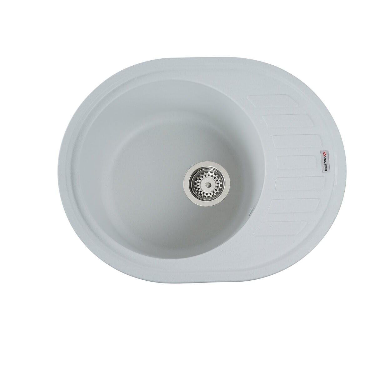 Мойка гранитная Valeso Soul 620х500 врезная овальная Белый (PLTM-SP000047115)