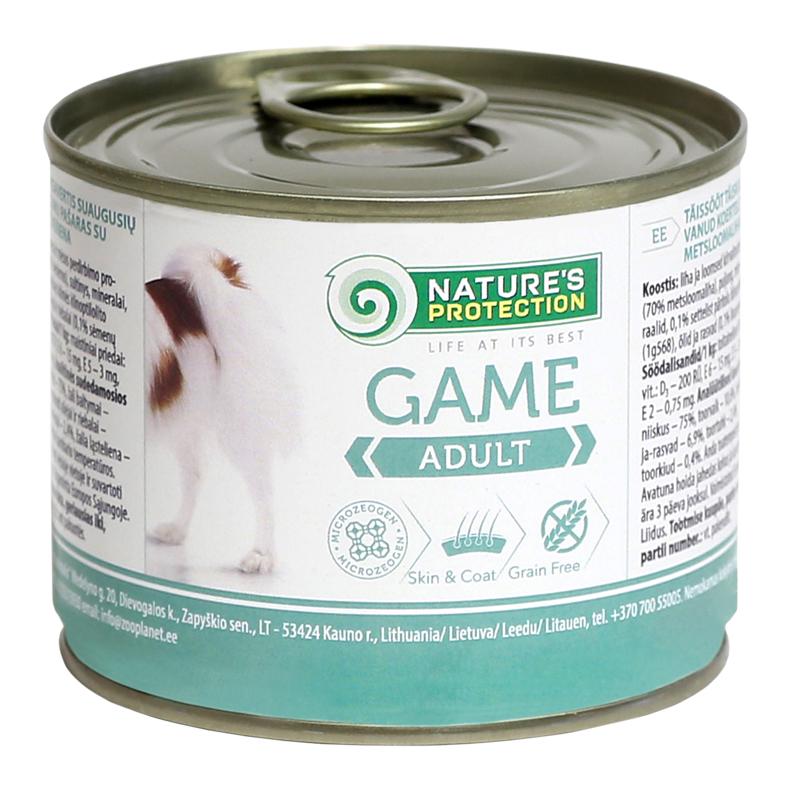 Корм консервований для дорослих собак Nature's Protection Game з мясом дичини 200 г (38573)