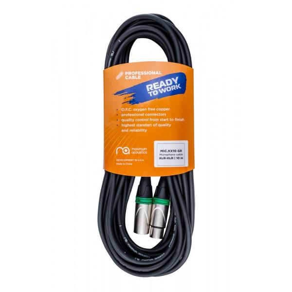 Кабель мікрофонний Maximum Acoustics MIC.XX10 OFC Green (52411) - фото 2 Кабель мікрофонний Maximum Acoustics MIC.XX10 OFC Green (52411) - фото 2