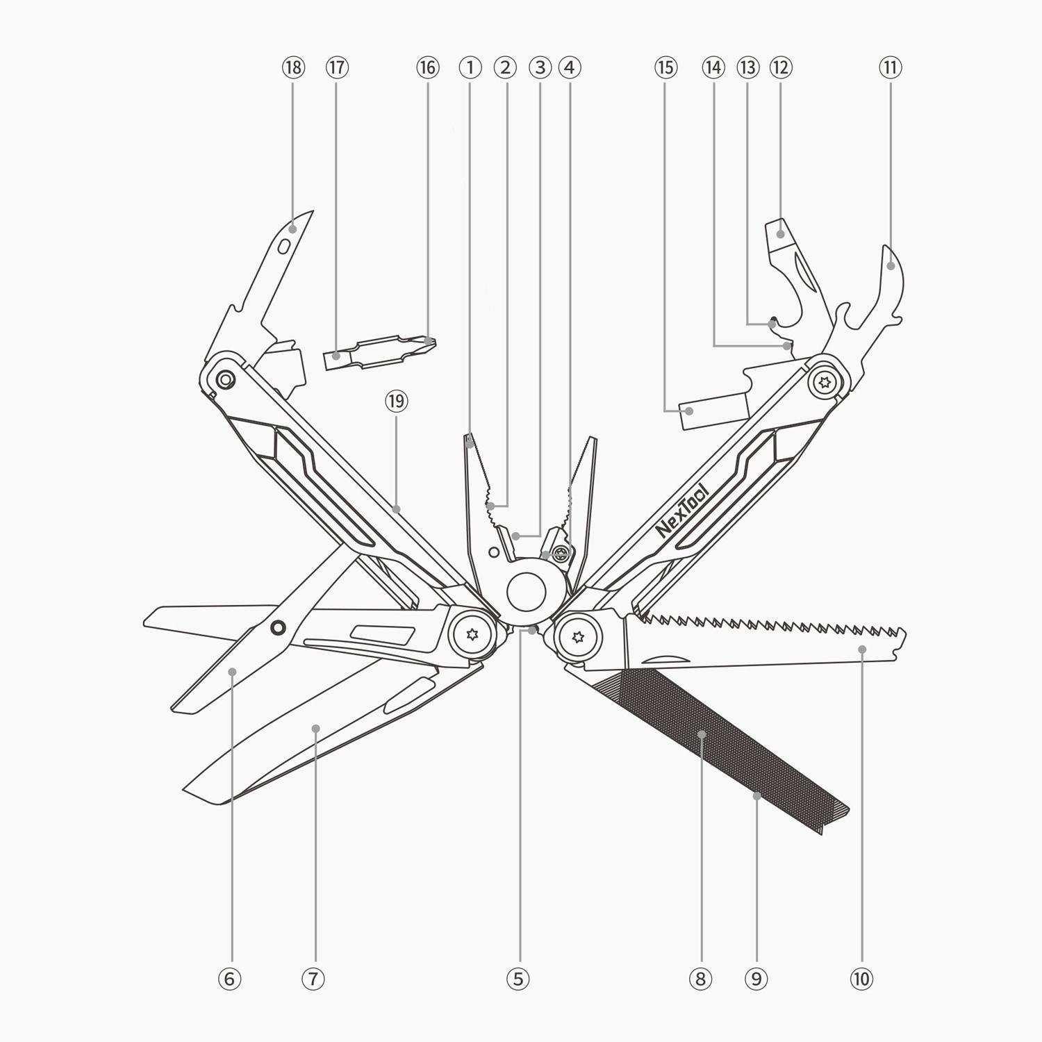 Мультитул NexTool Flagship Captain Silver (NE20214) - фото 5 Мультитул NexTool Flagship Captain Silver (NE20214) - фото 5