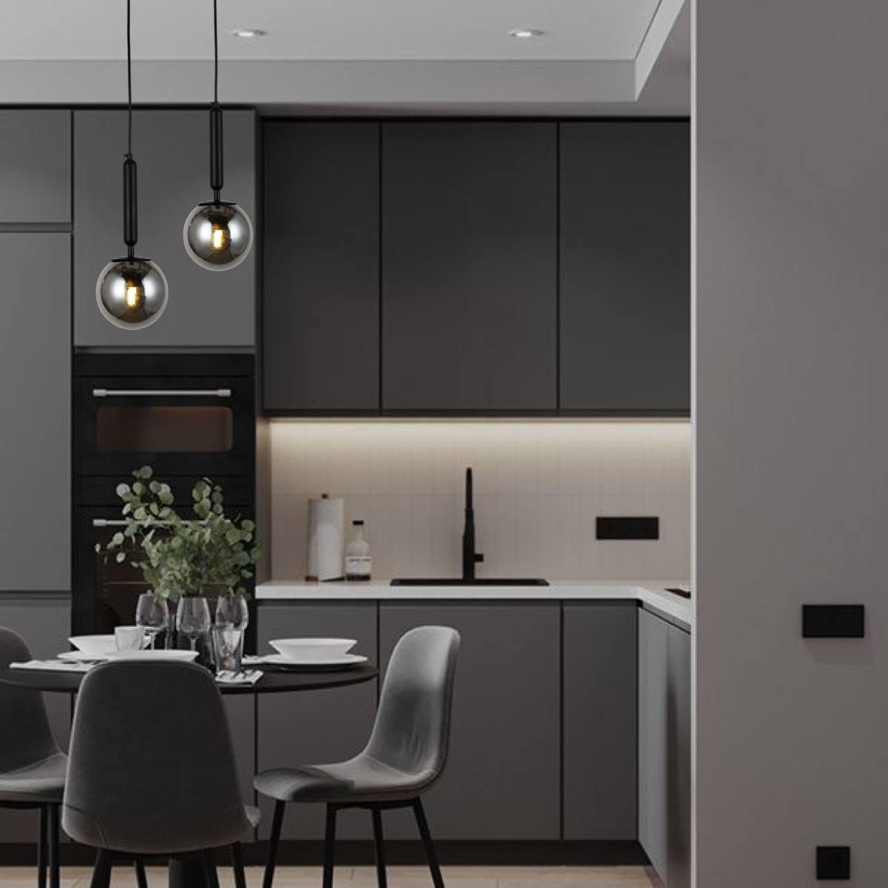 Підвіс скляний 15 см Чорний (916-3515-1 BK+BK) - фото 3