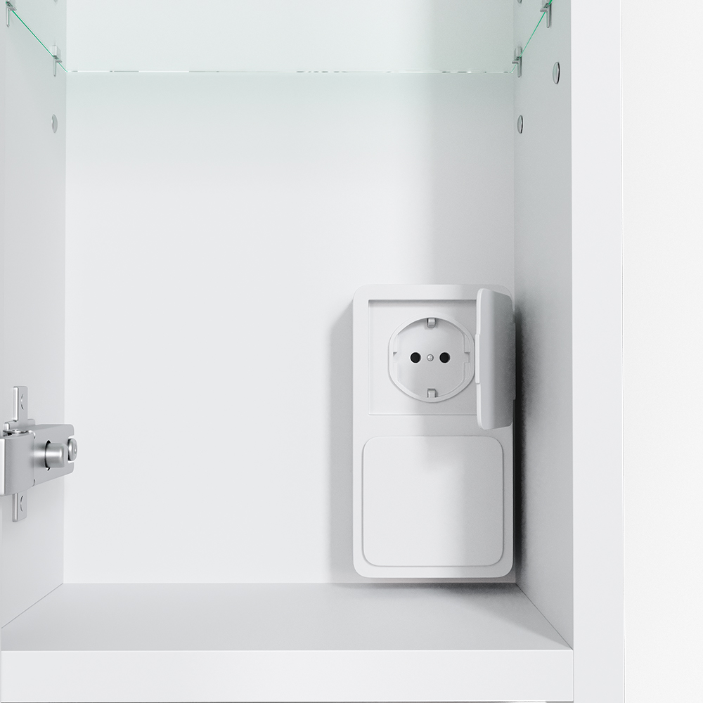 Шкаф зеркальный Vicco Rick 72х72 с LED подсветкой Белый - фото 3 Шкаф зеркальный Vicco Rick 72х72 с LED подсветкой Белый - фото 3