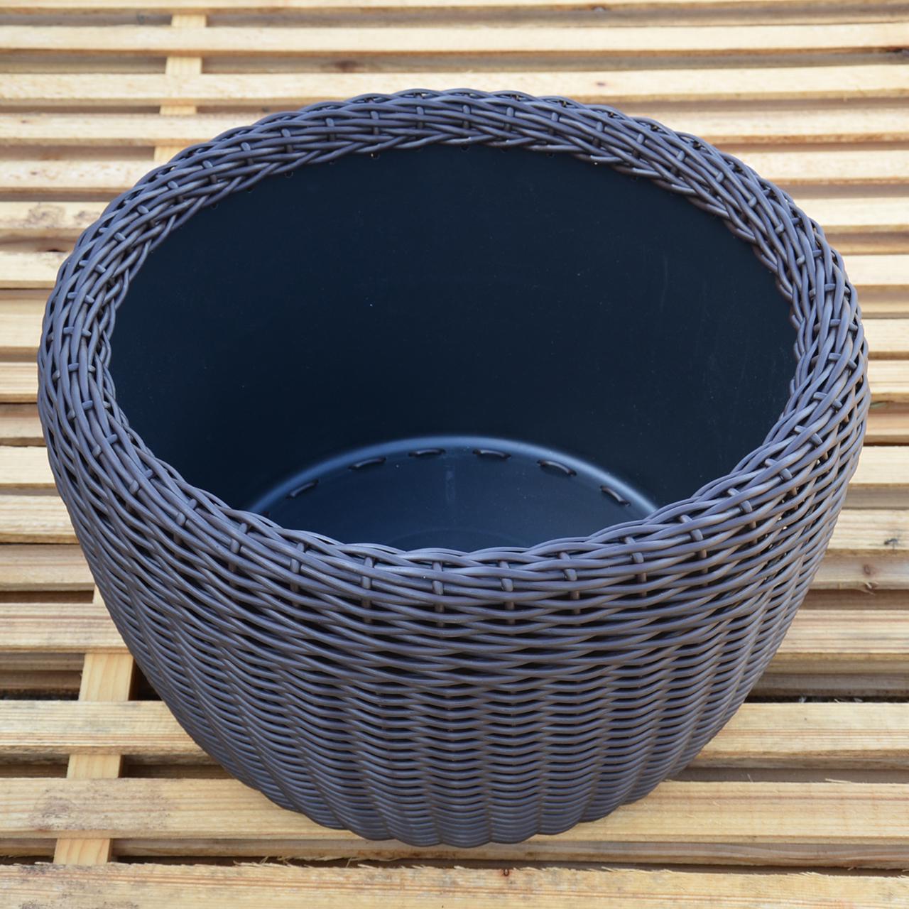 Кашпо велике для рослин та квітів з штучного ротангу/ручної роботи 60 л Венге (12343669) - фото 6 Кашпо велике для рослин та квітів з штучного ротангу/ручної роботи 60 л Венге (12343669) - фото 6