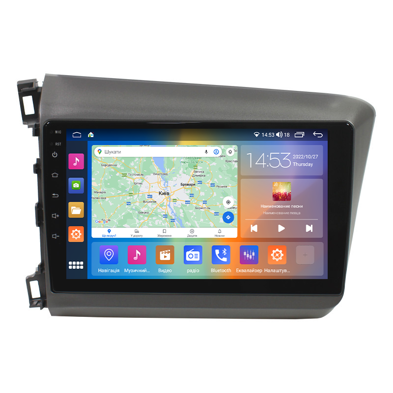 Автомагнитола штатная Lesko для Honda Civic IX 2011-2015 9" 4/64Gb CarPlay 4G Wi-Fi GPS Prime MOB