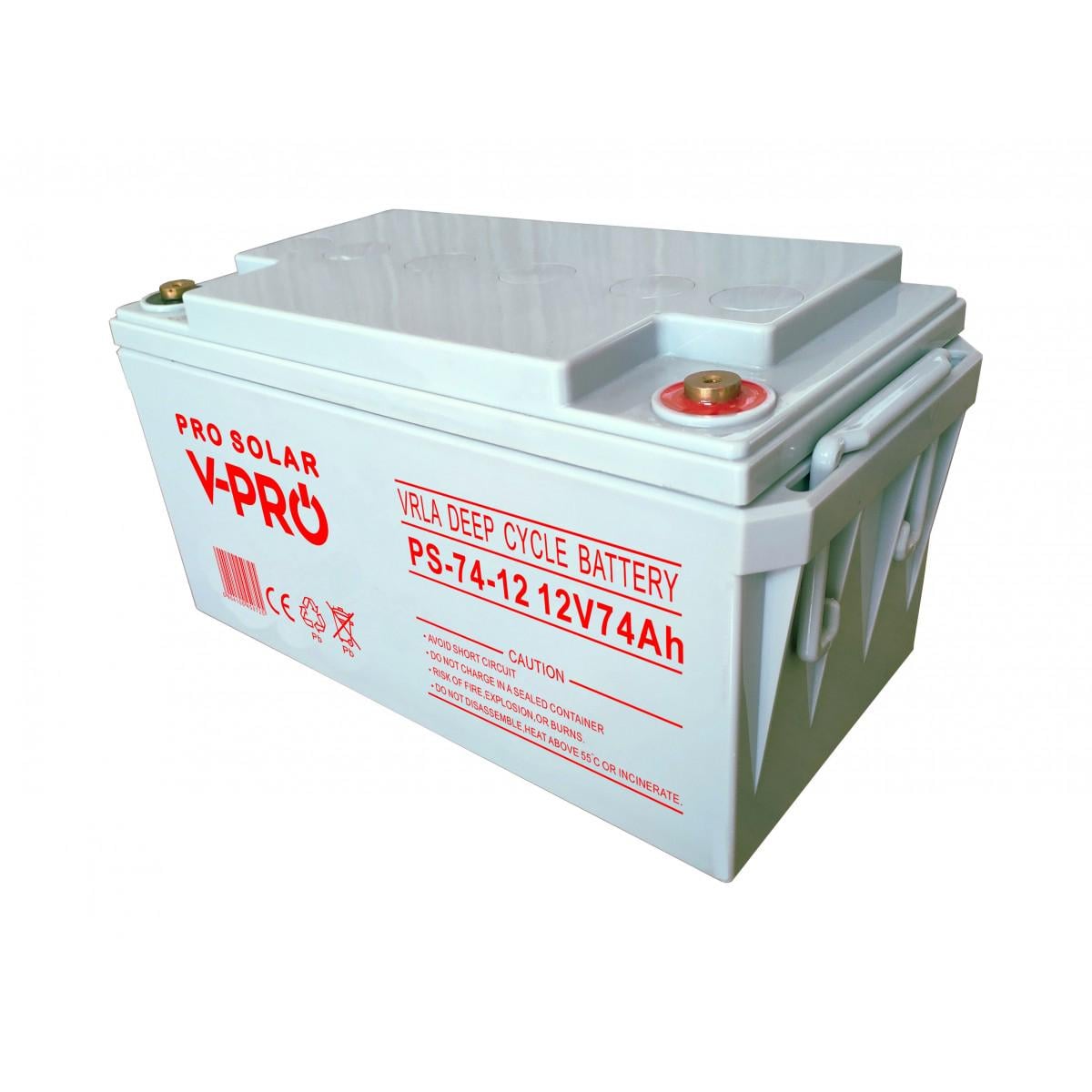 Аккумулятор Volt Polska Deep Cycle VPRO Solar VRLA необслуживаемый AGM 12V 74 Ah (6AKXDEEP07)