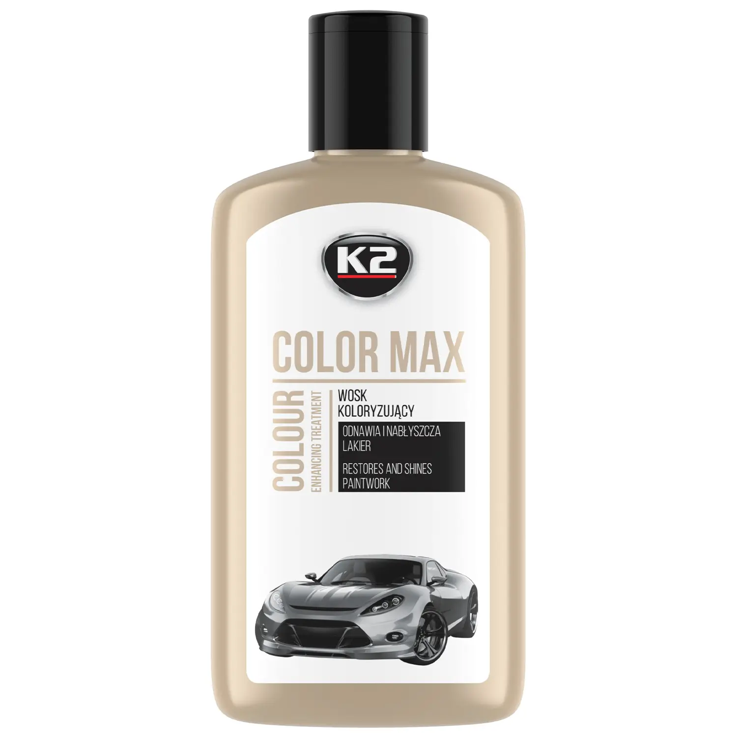 Поліроль восковий для кузова K2 Color Max пляшка 250 мл Білий (K020WHITE)