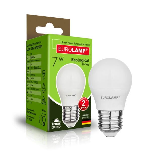 Лампа LED Eurolamp G45-7W-E27-3000K (LED-G45-07273(P))