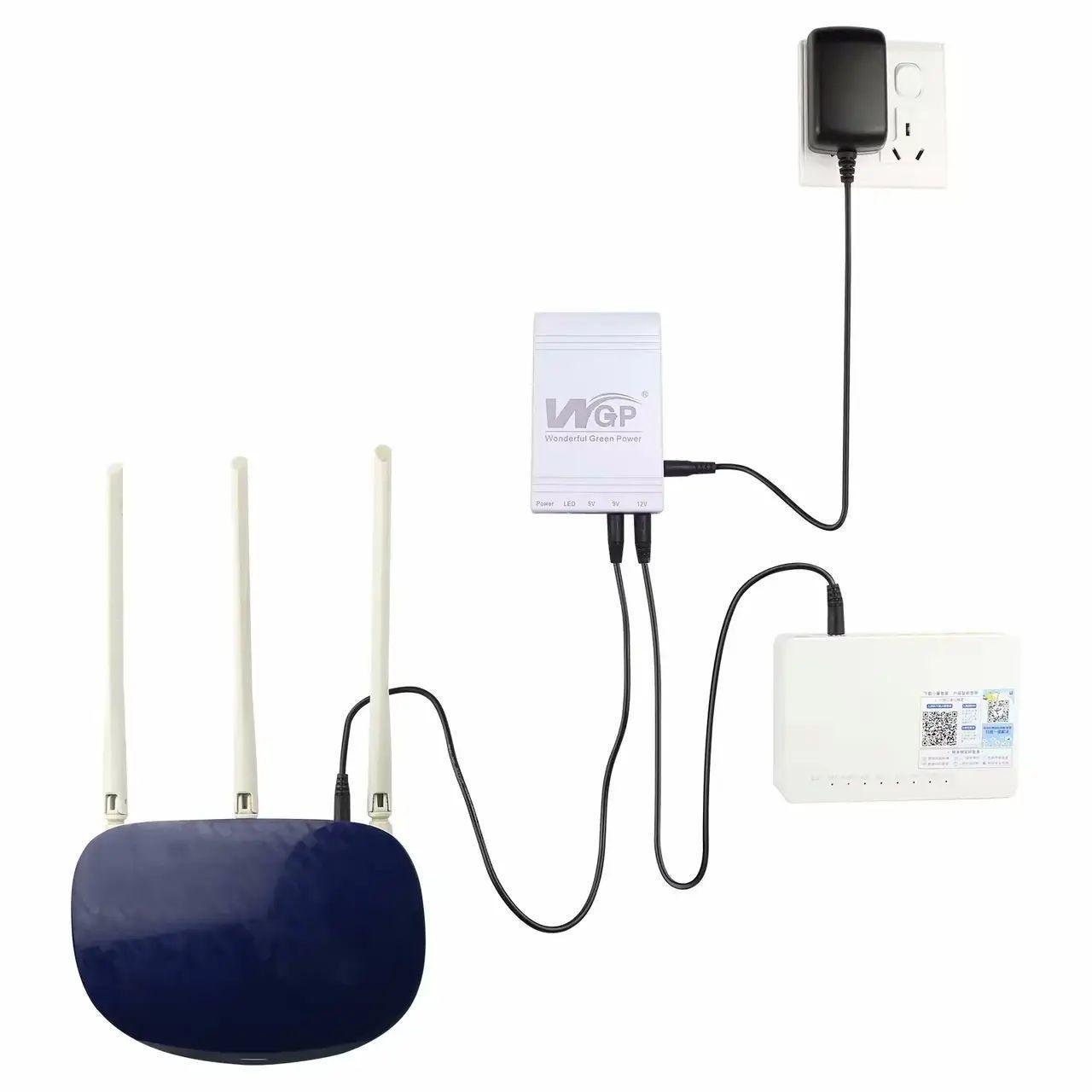 Источник бесперебойного питания для роутера MINI DC UPS WGP 5/9/12V 10400 mAh (WGP90) - фото 4 Источник бесперебойного питания для роутера MINI DC UPS WGP 5/9/12V 10400 mAh (WGP90) - фото 4