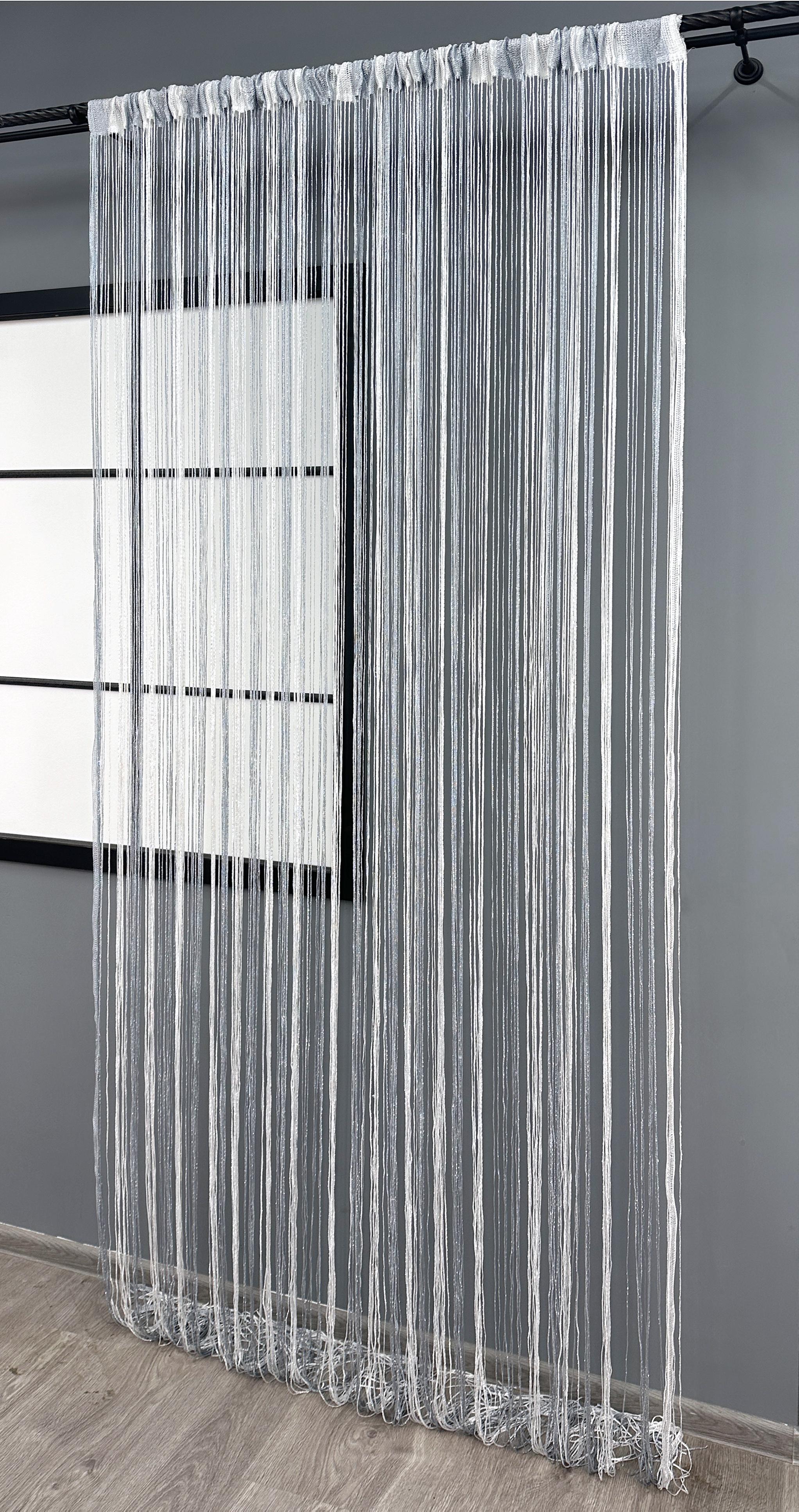 Шторы-нити с люрексом 300х300 см Белый/Серый (61-106) - фото 3