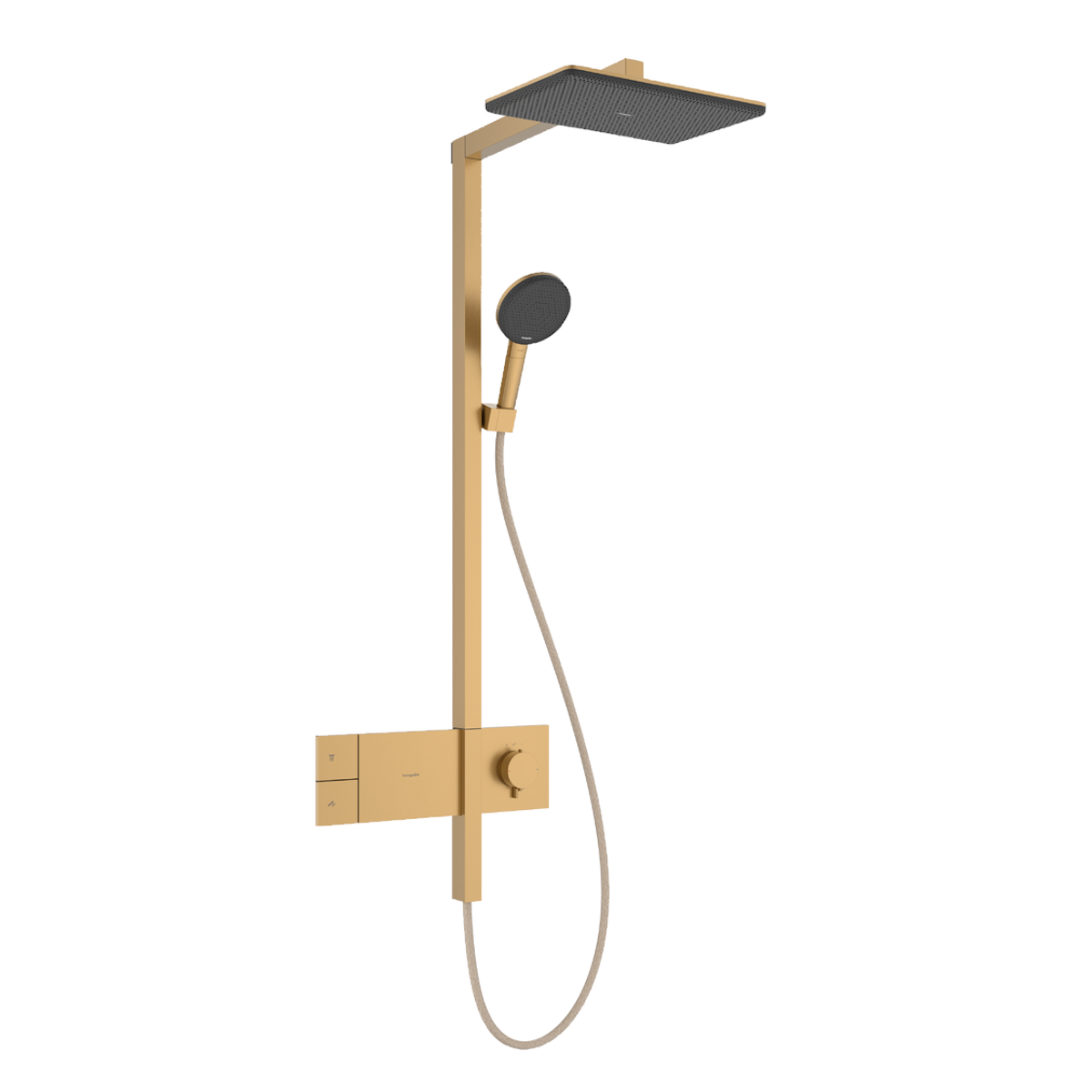 Душевая система Hansgrohe Raindance Alive Q 210/340 1jet из ShowerSelect Comfort с термостатом Бронзовый матовый (24580140)