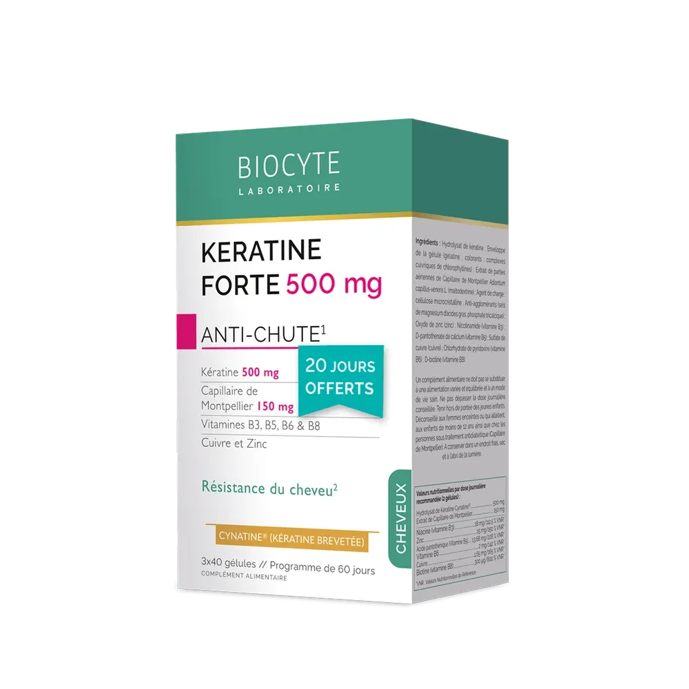 Комплекс от выпадения волос Biocyte Keratine Forte Anti-Chute с кератином и витаминами 120 кап. (2612401641)