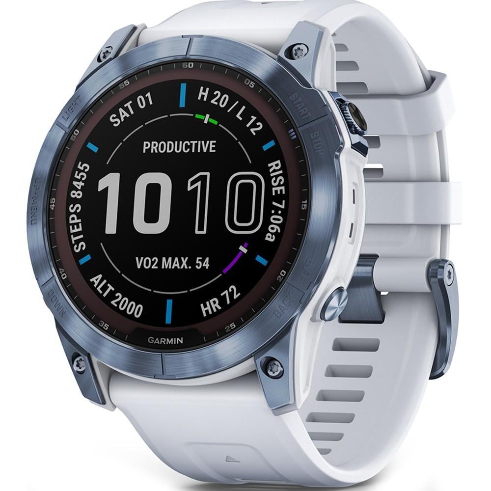 Смарт-часы Garmin fenix 7X Sapphire Solar Mineral Blue DLC Titanium with Whitestone band (010-02541-15)