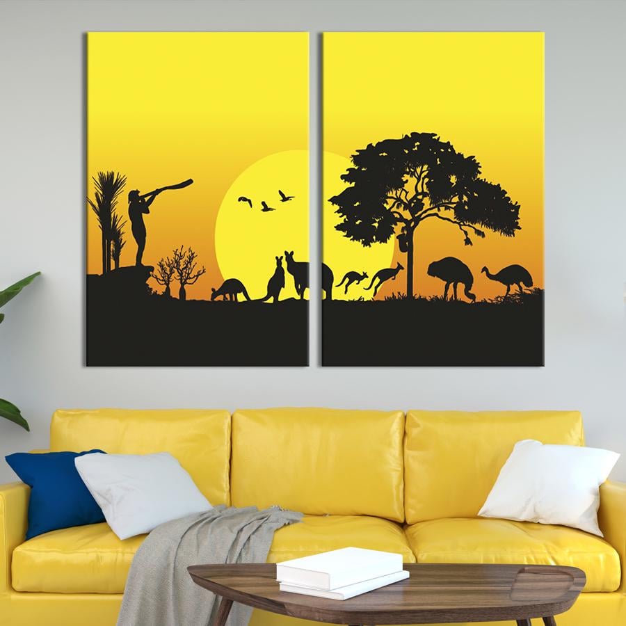 Модульная картина на холсте Диптих Животные Австралии 111x81 см (140-2)