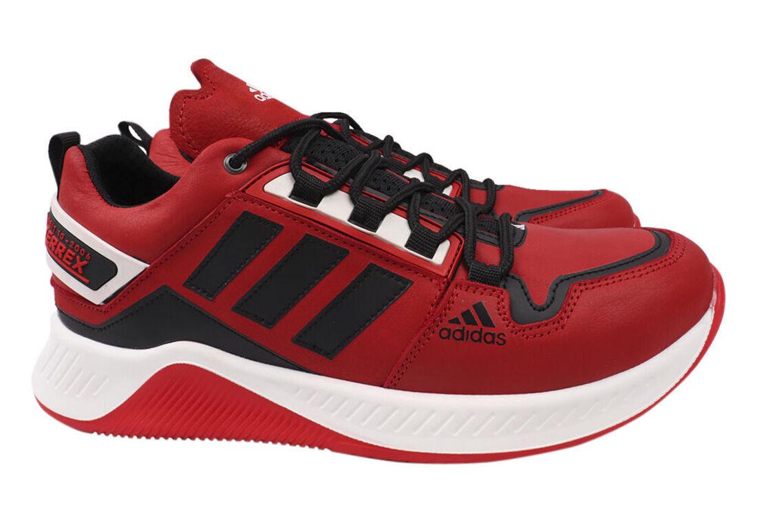 Кроссовки мужские MDK из кожи на низком ходу на шнуровке р. 41 Красный (26-21DTS)