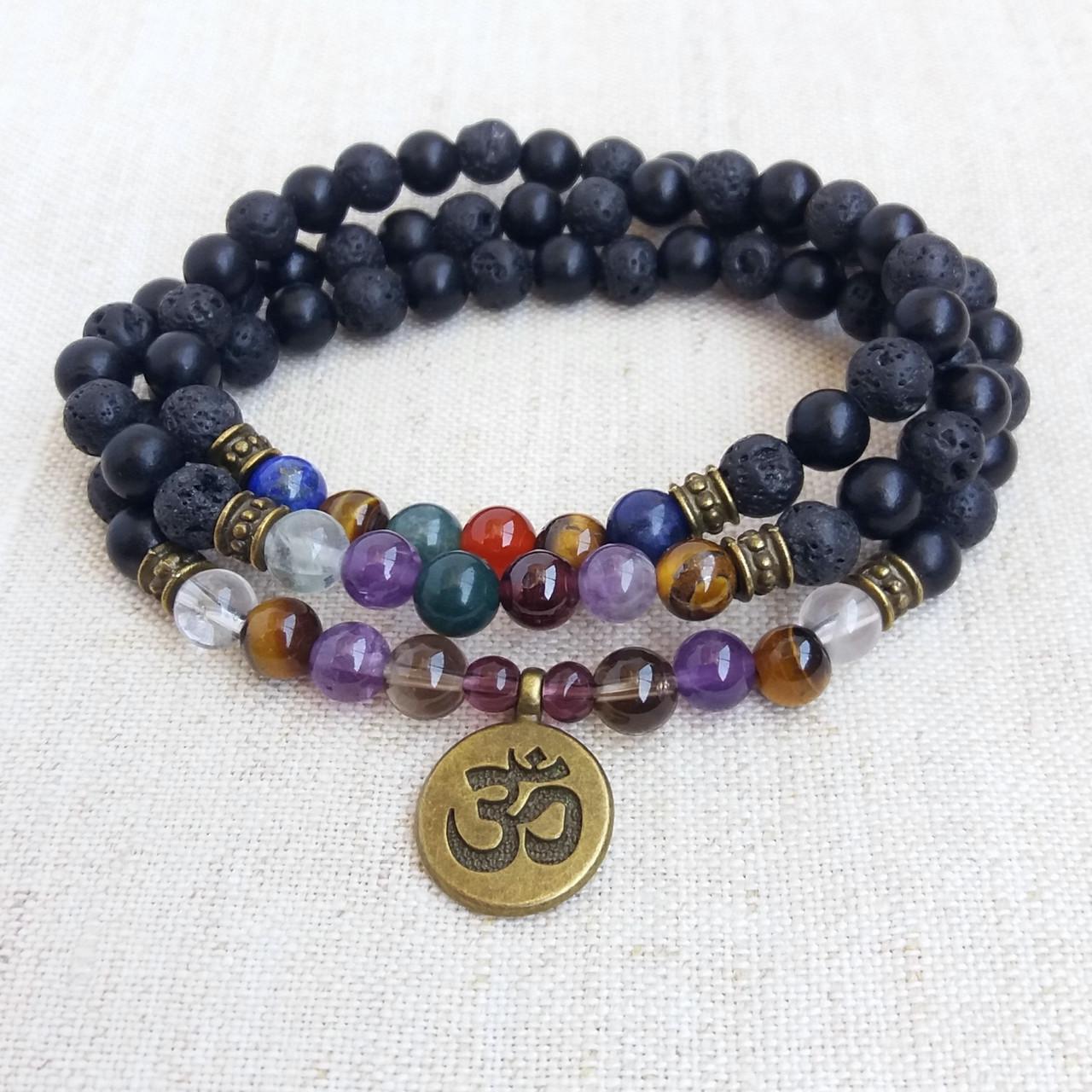 Браслет многослойный из натуральных камней с подвеской ОМ d 6 мм (1122321135) Браслет многослойный из натуральных камней с подвеской ОМ d 6 мм (1122321135)