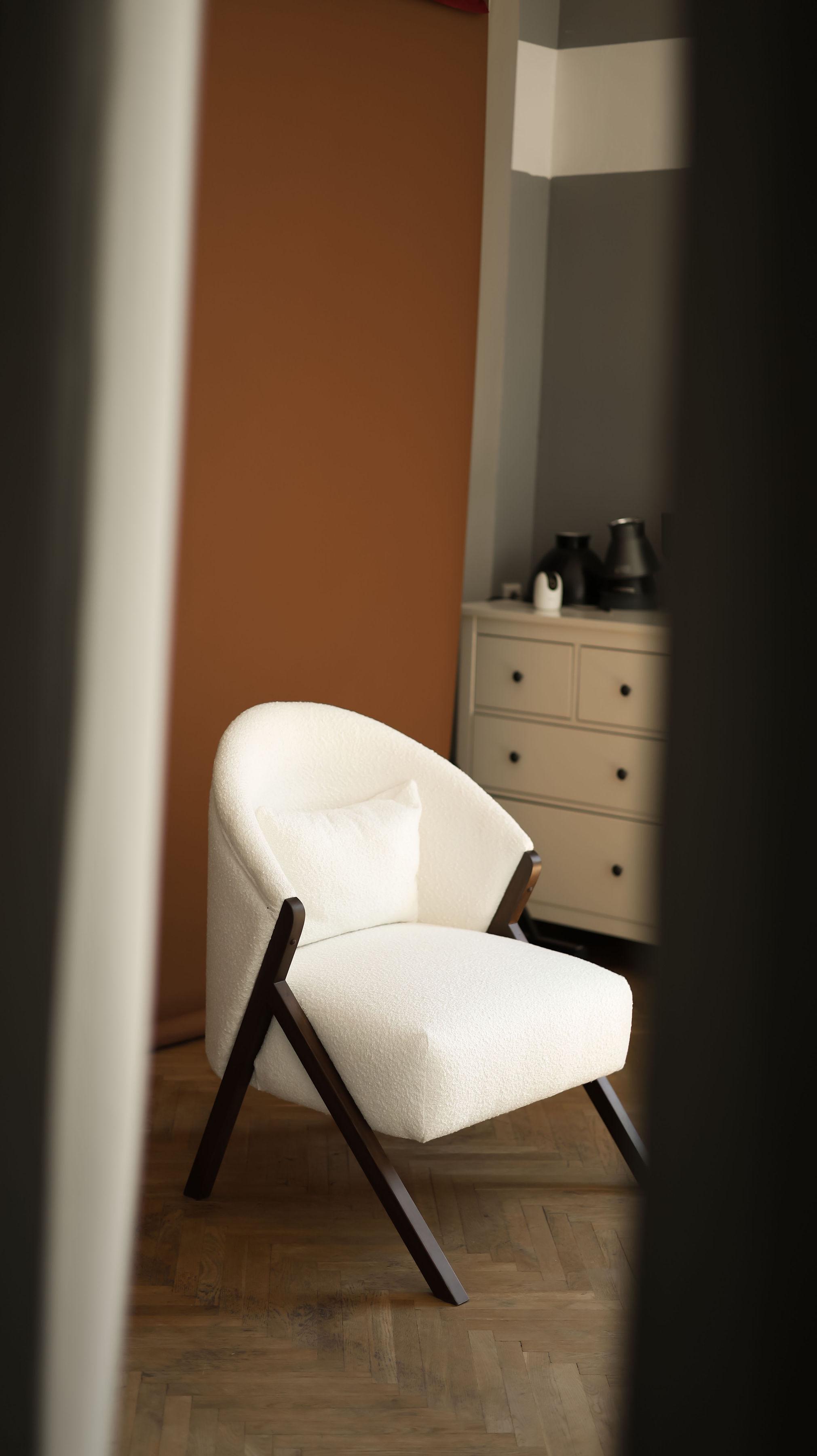 Мягкое кресло Garz Scandi ткань/дерево Белый - фото 2