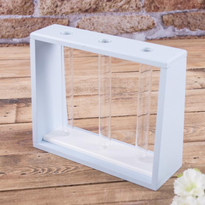 Ваза деревянная на 3 пробирки низкая (641-11).