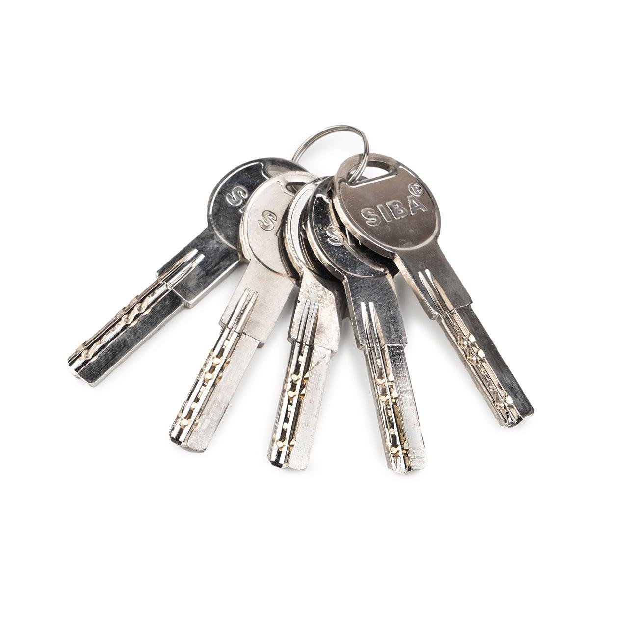 Цилиндр дверной SIBA перфорированный ключ-ключ 70 мм 30х40 Никель матовый (25.10.35/BSZ) - фото 3