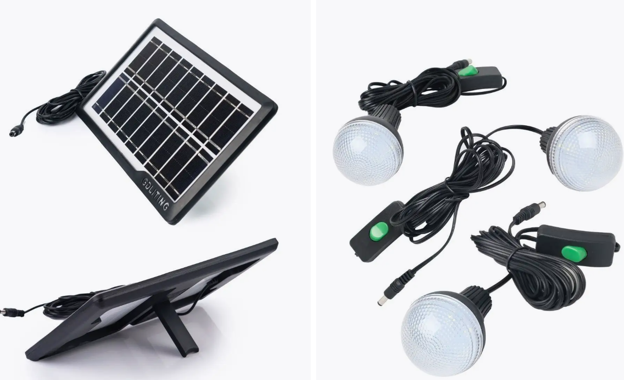 Фонарь-лампа c солнечной панелью GDlite 3 лампочки 4000 мАч Черный (22981449) - фото 6 Фонарь-лампа c солнечной панелью GDlite 3 лампочки 4000 мАч Черный (22981449) - фото 6