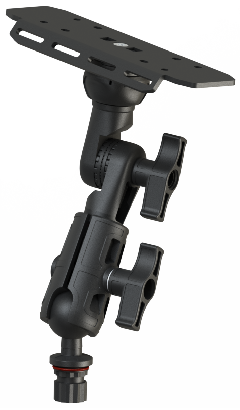 Нахильна алюмінієва платформа для ехолота Borika FASTen SLr220-3 для монітора 9-12" з кульовим з'єднанням 1,5" 38 мм Чорний (01.04.041.01.06)