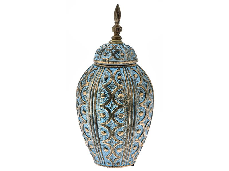 Настольная керамическая ваза с крышкой Light House Буржуа 35 см Голубой