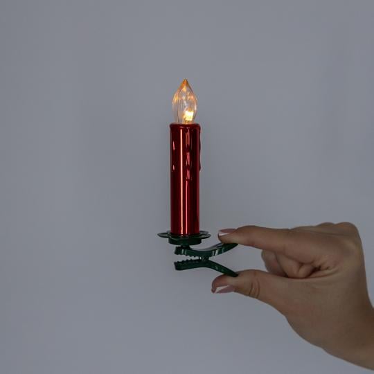 Набір світлодіодних свічок з кліпсами на ялинку з пластику 2х10 см 10 шт. Червоний (150-81-9261-004) - фото 7 Набір світлодіодних свічок з кліпсами на ялинку з пластику 2х10 см 10 шт. Червоний (150-81-9261-004) - фото 7