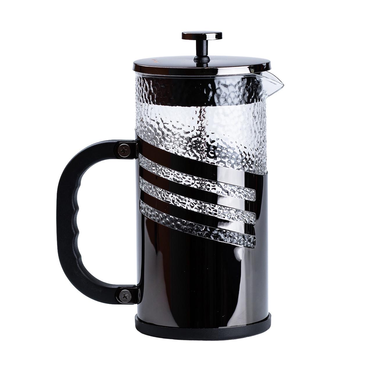 Чайник для заварки с френч прессом и фильтром 1 л Черный - фото 2