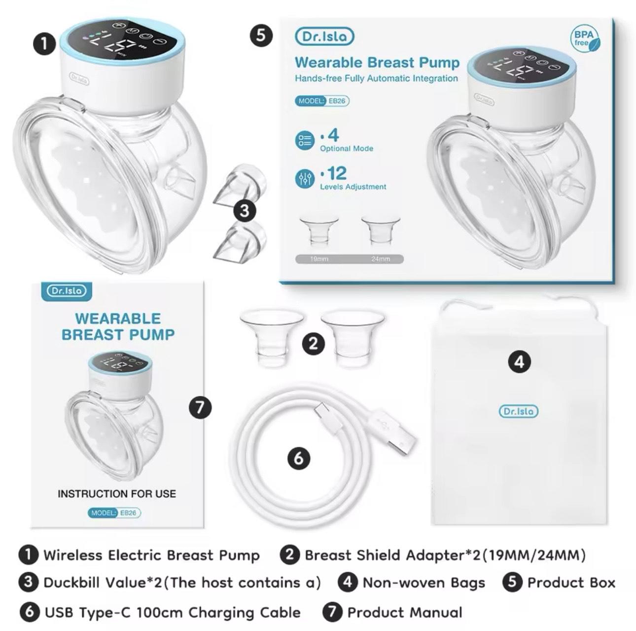 Молоковідсмоктувач електричний Dr. Isla масажу та стимуляцією лактації Рожевий (23649092) - фото 4 Молоковідсмоктувач електричний Dr. Isla масажу та стимуляцією лактації Рожевий (23649092) - фото 4