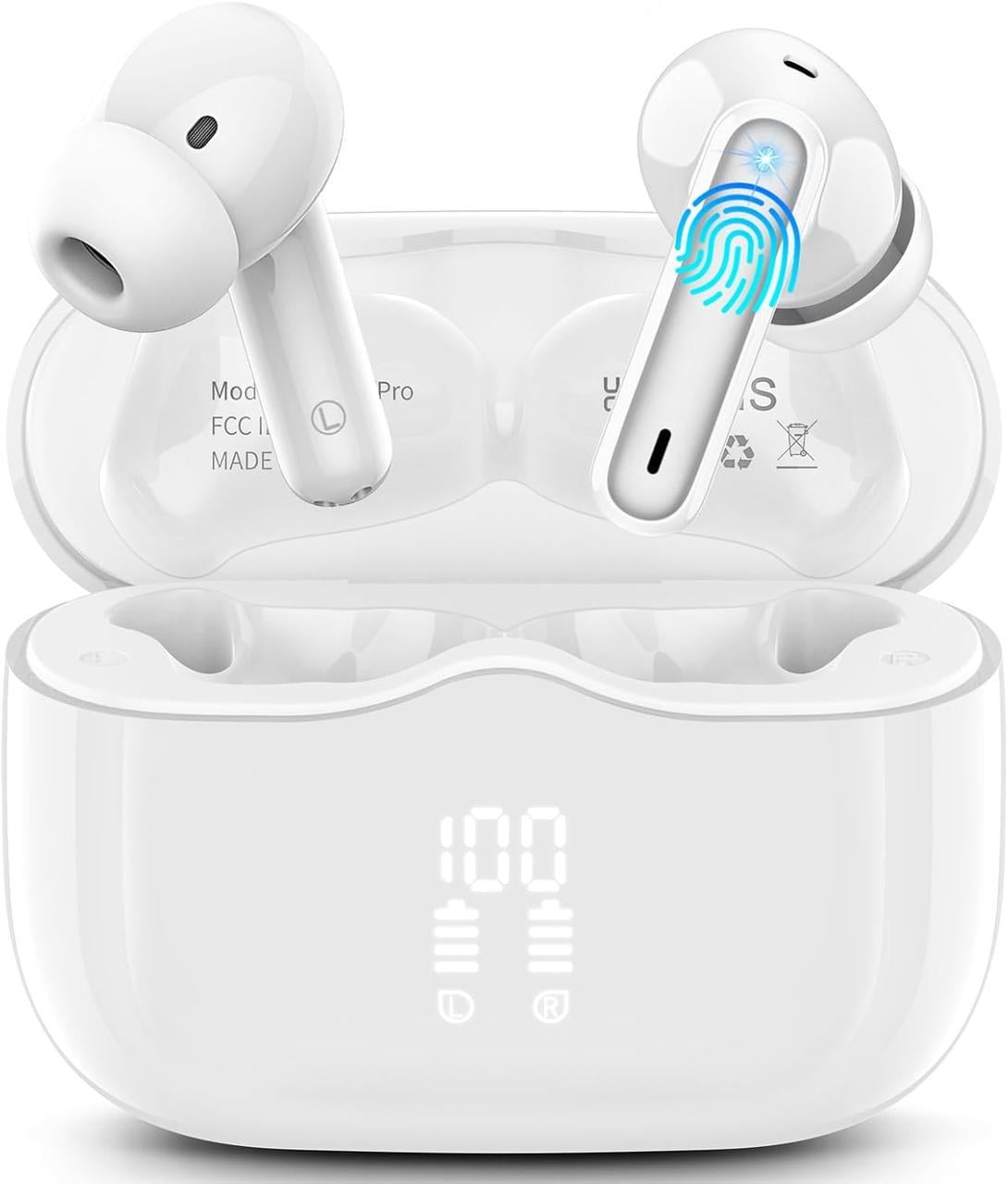Наушники беспроводные TWS Bluetooth/Hi-Fi стерео Белый