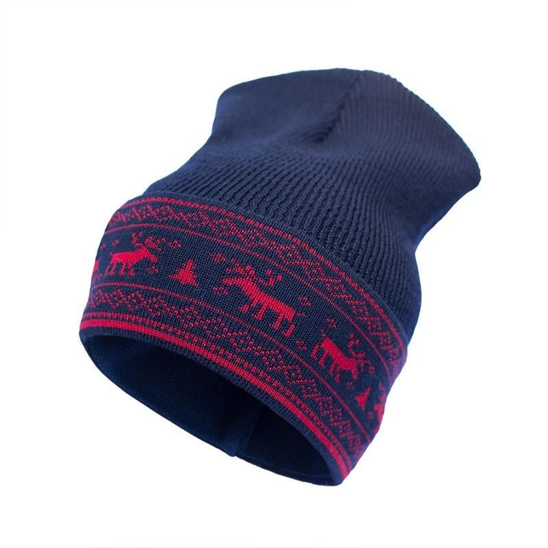 Шапка из шерсти мериноса София 44-48 см Синий (411-14)