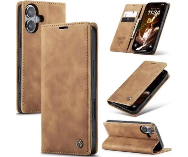 Чехол - книжка CaseMe для iPhone 16 Коричневый