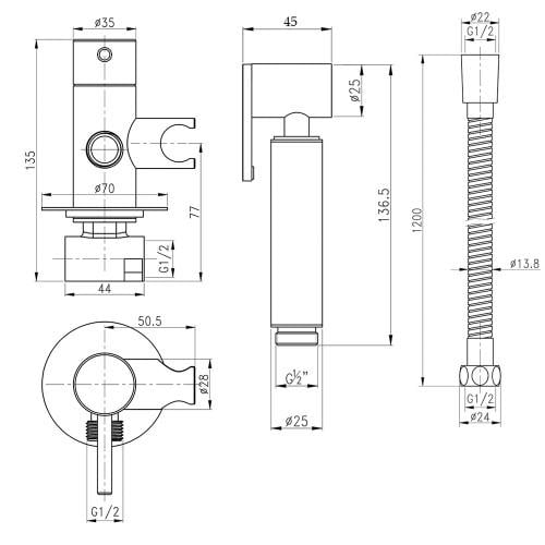 Набір для гігієнічного душу Q-tap ​​Inspai-Varius BLA V00440001 зі змішувачем - фото 2