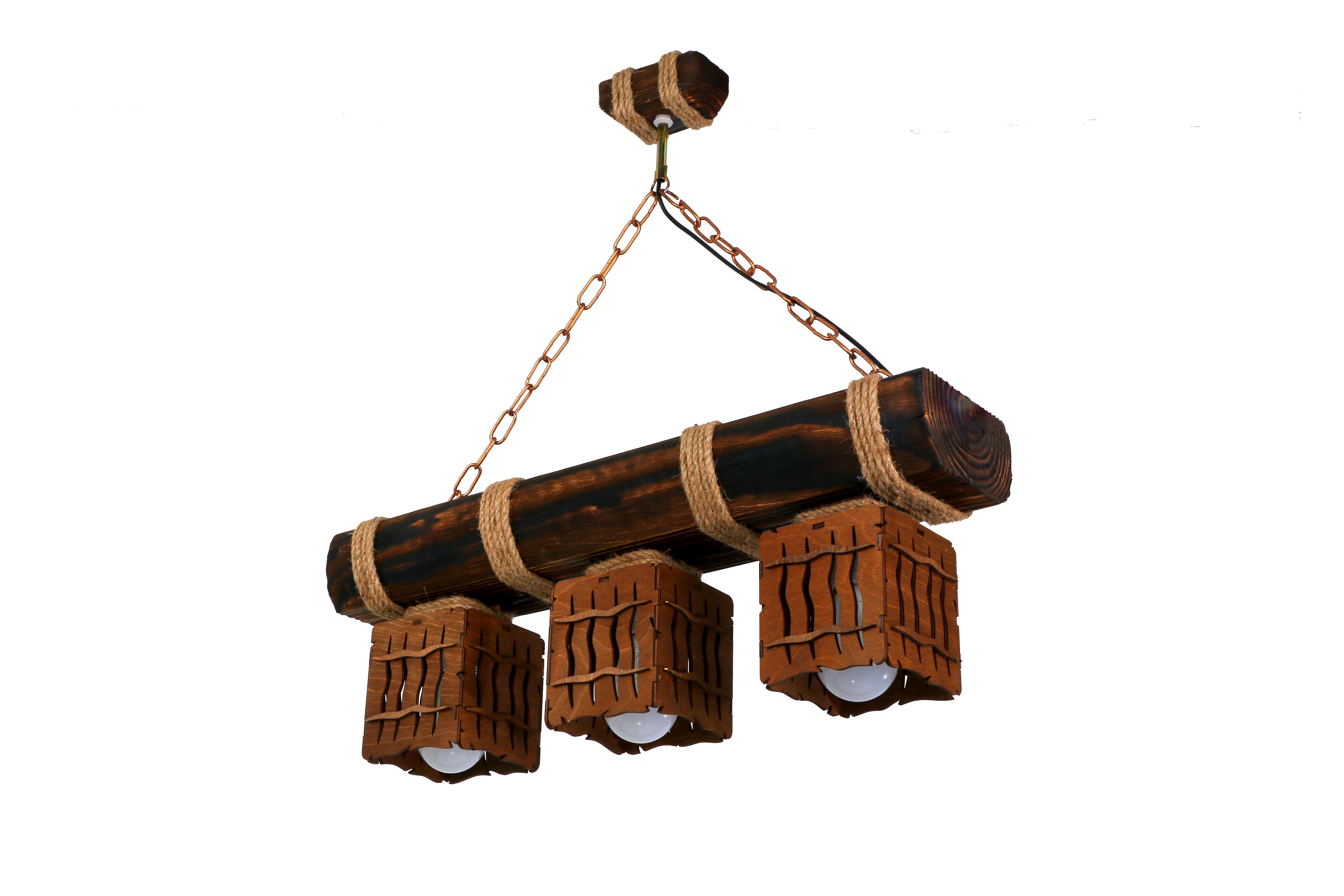 Деревянная люстра Sirius темный обжиг на 3 плафона (S7057/3)