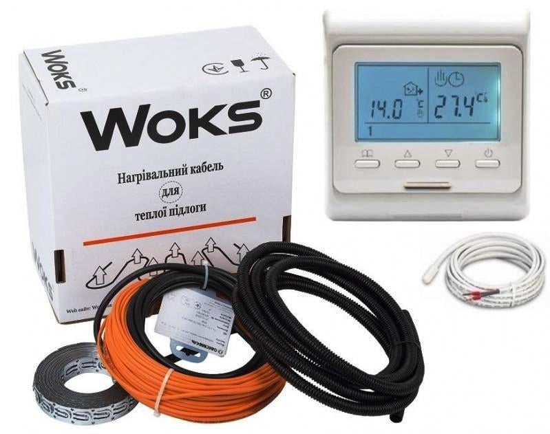 Нагревательный кабель Woks 2,4 м2 с программируемым терморегулятором E51 (WOKSE51-06)