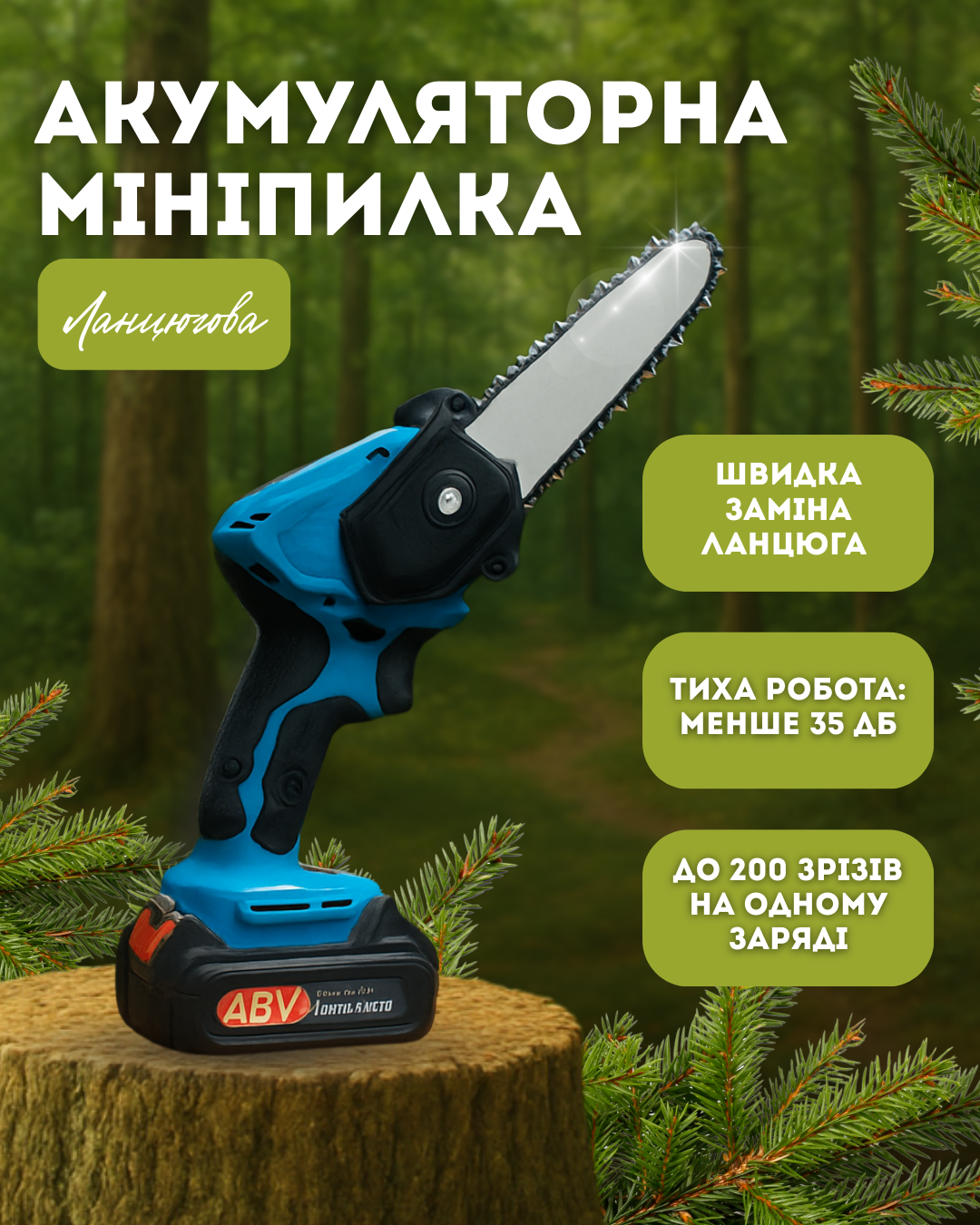 Мініпилка ланцюгова акумуляторна 48V 4 Аh шина 6" (28528877) - фото 2 Мініпилка ланцюгова акумуляторна 48V 4 Аh шина 6" (28528877) - фото 2