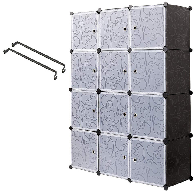 Шкаф пластиковый складной HCX Storage Cube Cabinet МР 312-62 Черный - фото 8