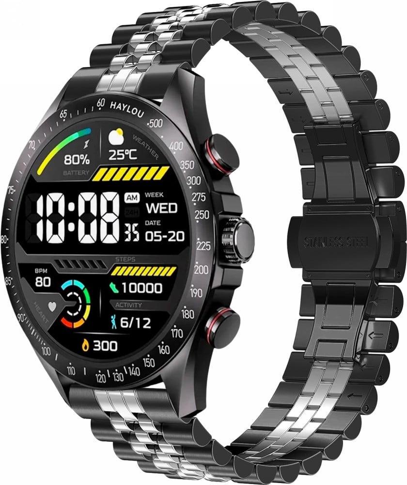 Браслет металлический Stech Line для Haylou Solar Pro LS18 Black Silver (40845-03)
