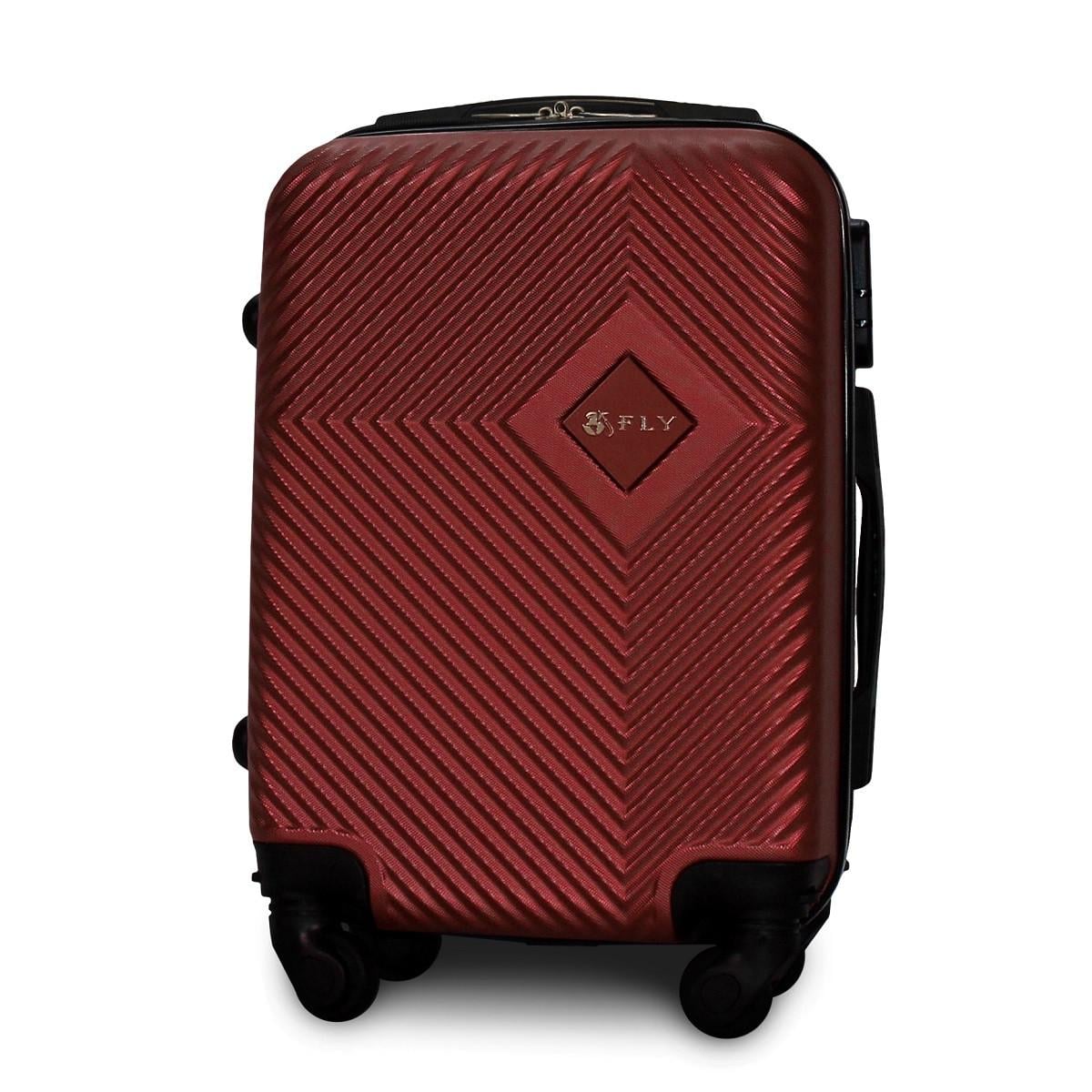 Валіза Fly 2130 міні 49х32х19 см ручна поклажа на 4 колесах Бордовий