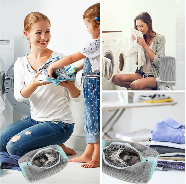 Мішок для прання BauTech взуття в пральній машині Сірий - фото 4