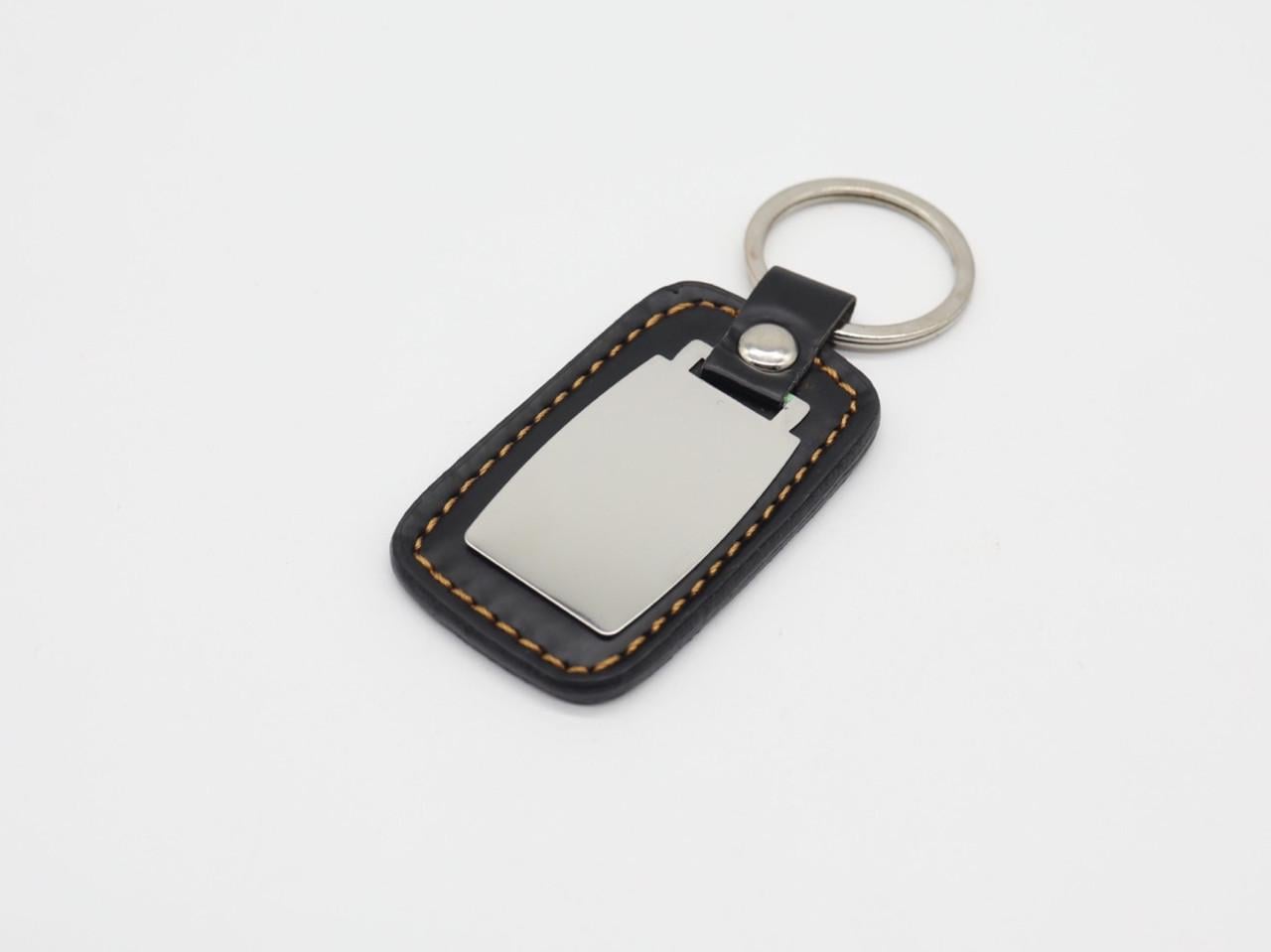 Брелок из искусственной кожи под гравировку 95х40 мм Черный (718533895)