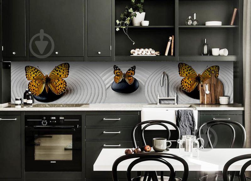 Скинали на кухню Zatarga «Тигровые Бабочки» 650х2500 мм виниловая 3Д наклейка кухонный фартук самоклеящаяся Z180675/1