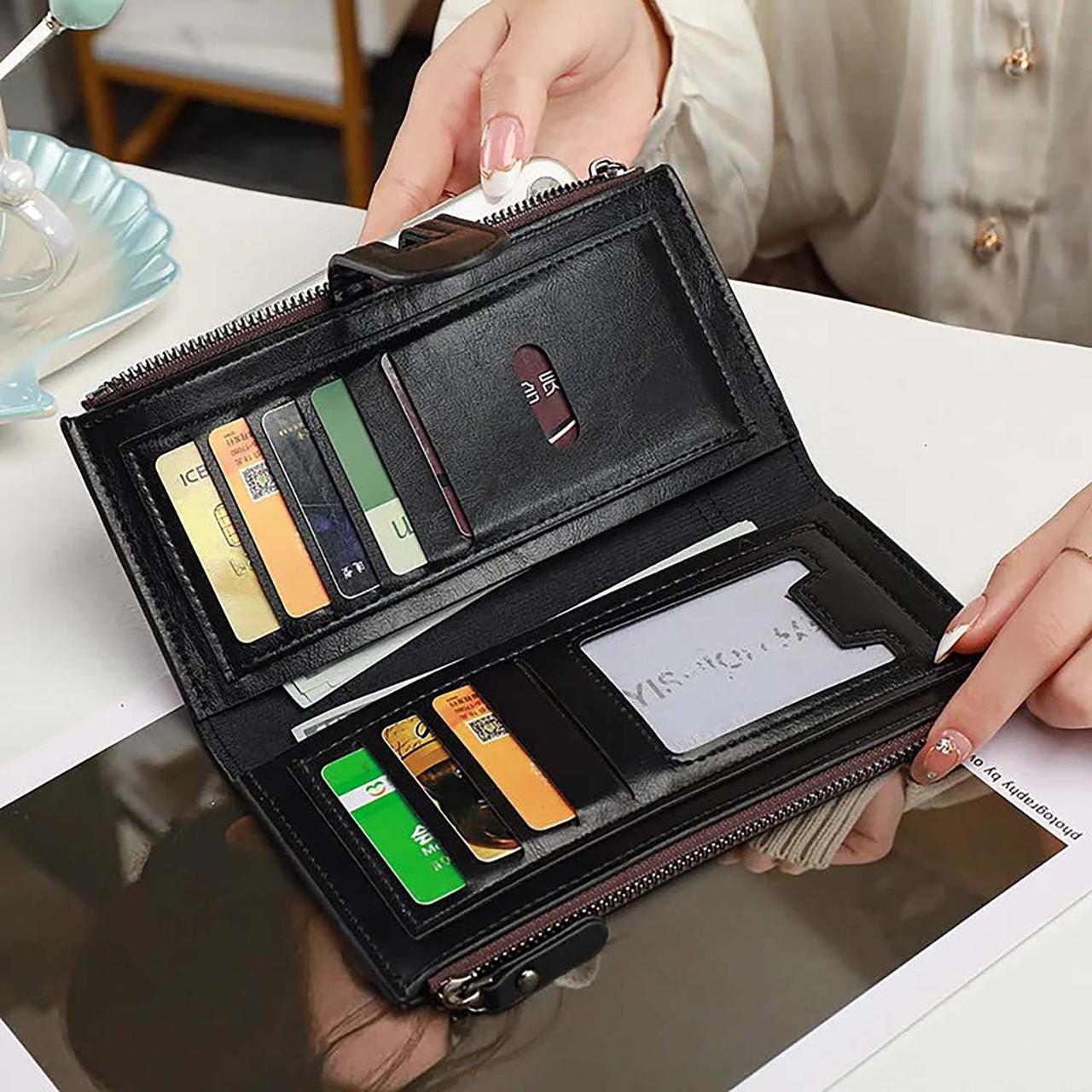 Жіночий гаманець Kingdushi з кишенею для телефону 19х10 см Коричневий - фото 10 Жіночий гаманець Kingdushi з кишенею для телефону 19х10 см Коричневий - фото 10