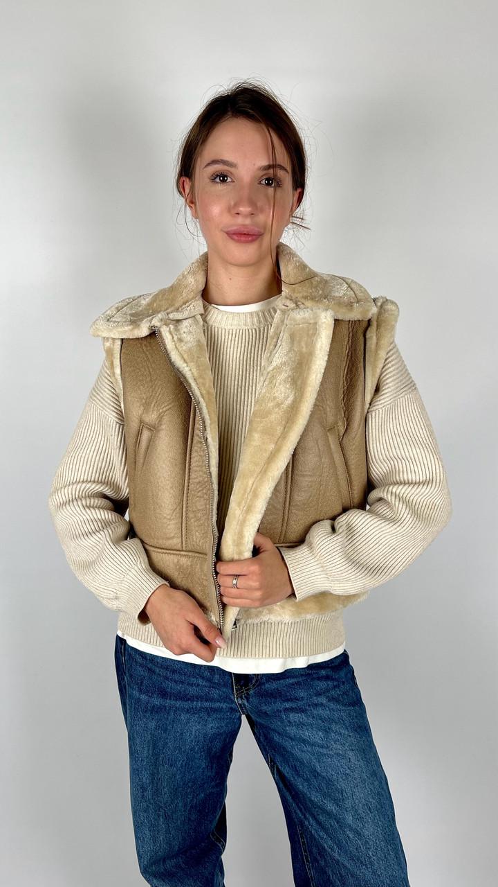 Дубленка женская Бренд #204-01 S Черный (23918469) - фото 3 Дубленка женская Бренд #204-01 S Черный (23918469) - фото 3