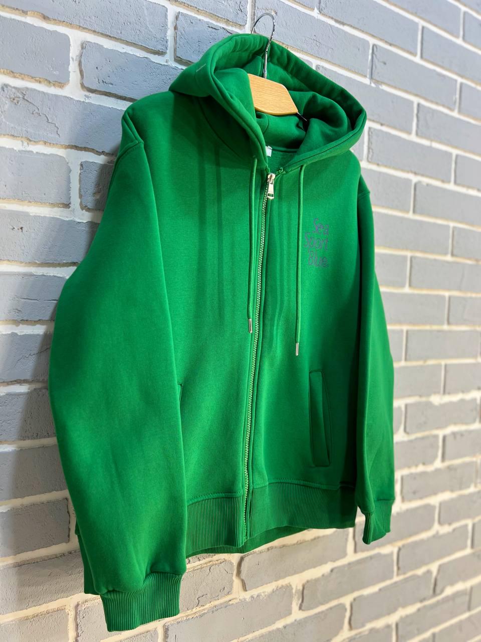 Толстовка жіноча PEPPER MINT 24-02 на блискавці з капюшоном утеплена M-L Зелений (977) - фото 9
