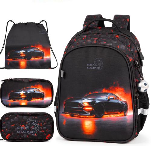 Ортопедический рюкзак 3 в 1 с пеналом и мешком для мальчика School Standard для первокласника (Full 160-29)